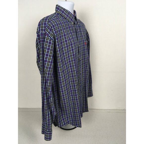 George Strait Cowboy Collection Wrangler Men Shirt L Plaid Long Sleeve Button Up - Picture 3 of 14